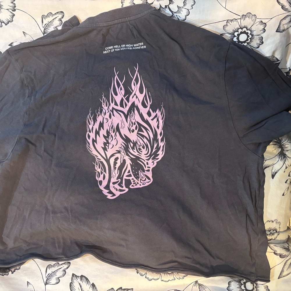 Graphic Sports Tee with Pink Design